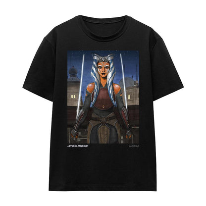Black - Front - Ahsoka Unisex Adult Heroic Ahsoka T-Shirt