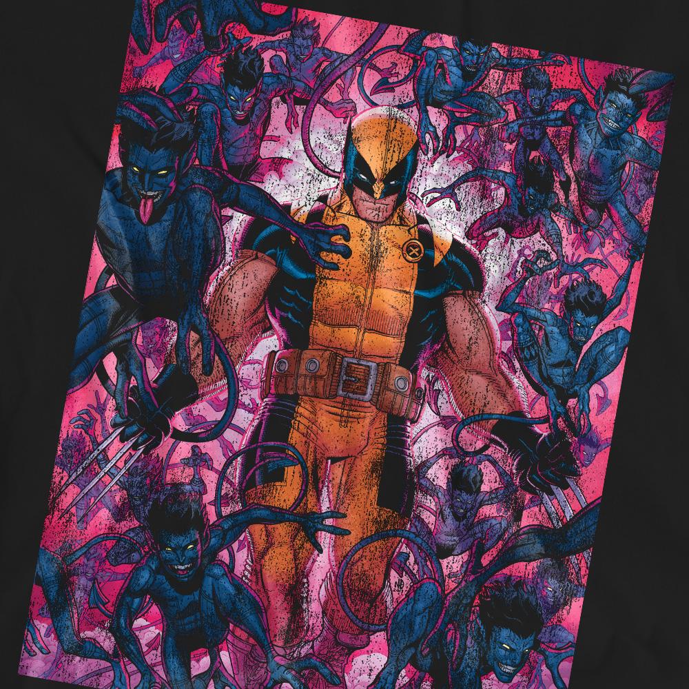 Black - Pack Shot - Marvel Unisex Adult X-Men Wolverine Nightcrawler T-Shirt