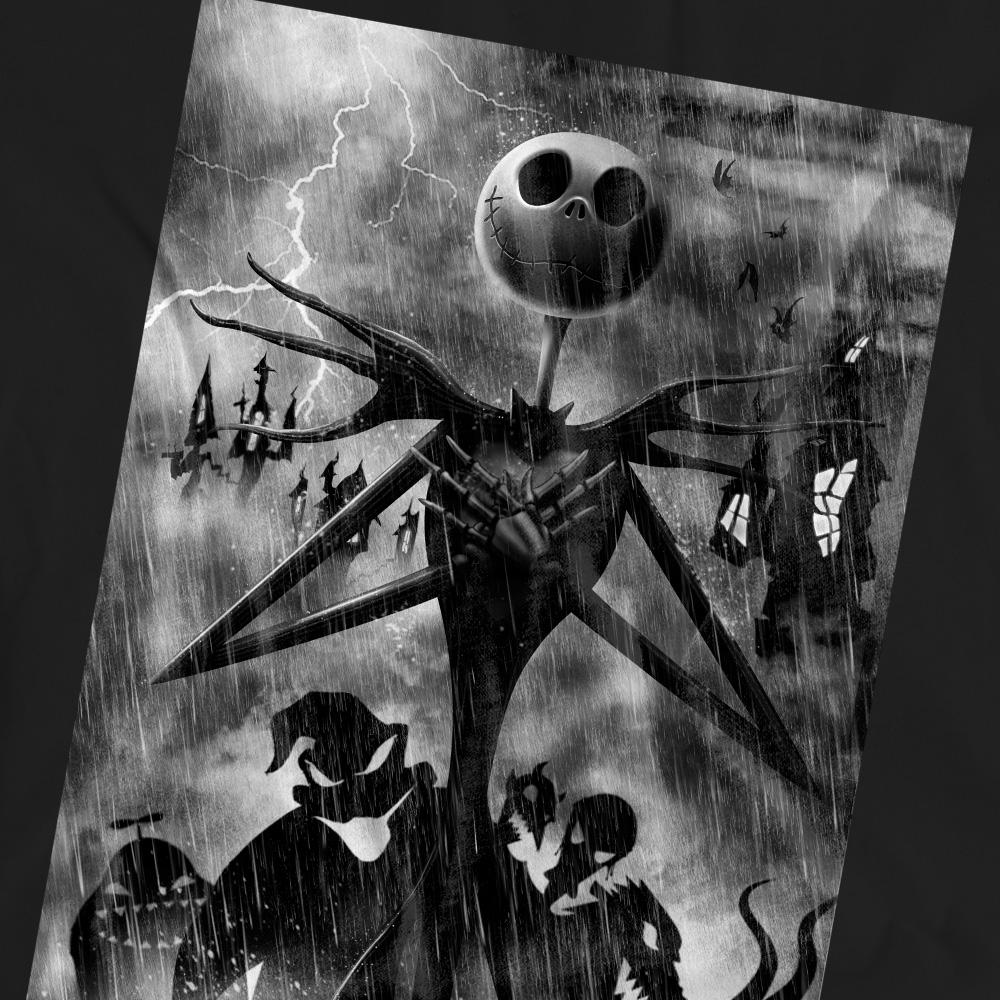 Black - Side - The Nightmare Before Christmas Unisex Adult Jack Skellington Rain T-Shirt