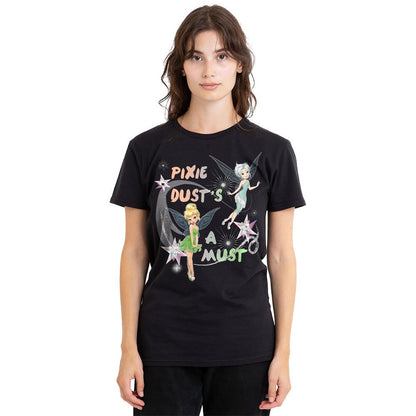 Black - Side - Disney Fairies Unisex Adult Pixie Dust´s A Must Tinker Bell & Periwinkle T-Shirt