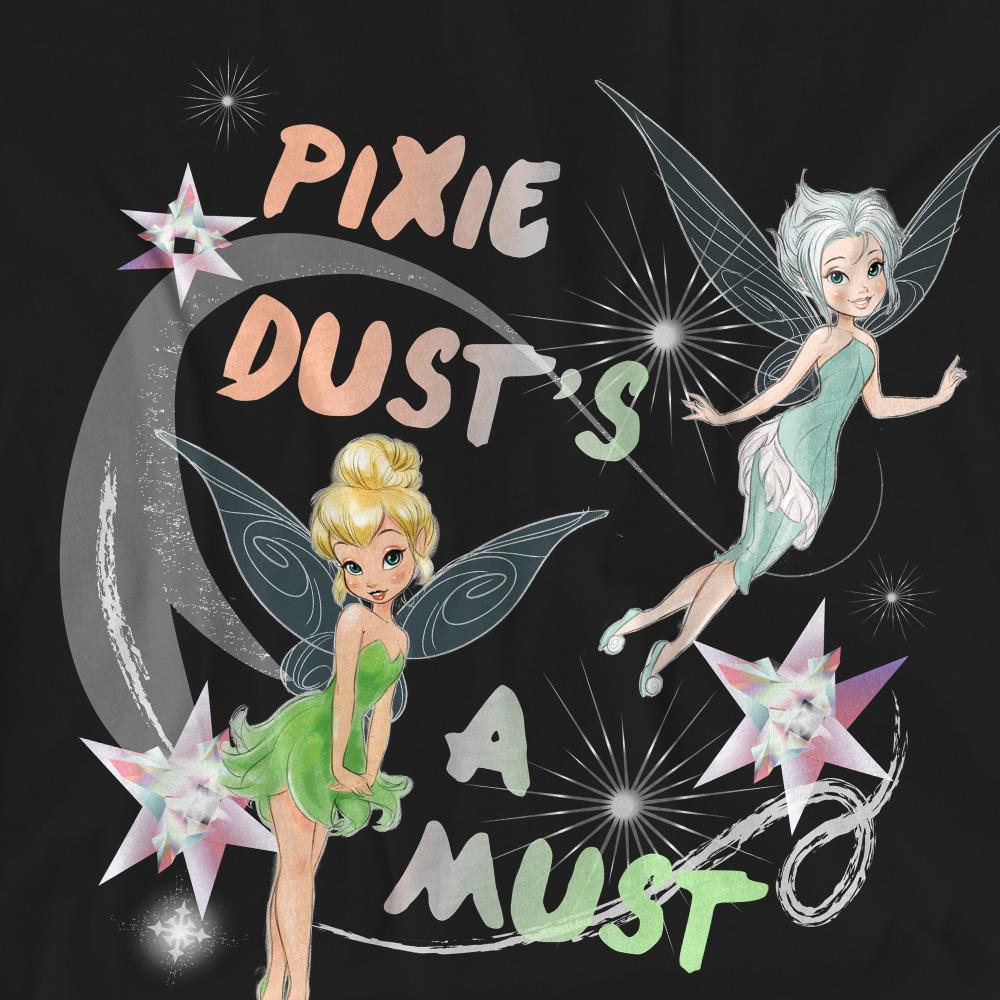 Black - Pack Shot - Disney Fairies Unisex Adult Pixie Dust´s A Must Tinker Bell & Periwinkle T-Shirt
