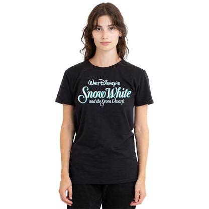 Black - Side - Snow White And The Seven Dwarfs Unisex Adult Logo T-Shirt