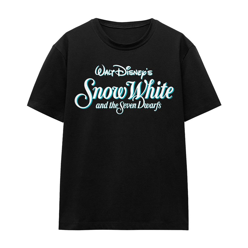 Black - Front - Snow White And The Seven Dwarfs Unisex Adult Logo T-Shirt