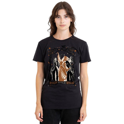 Black - Side - Hocus Pocus 2 Unisex Adult Amuck, Amuck, Amuck! Sanderson Sisters Scene T-Shirt