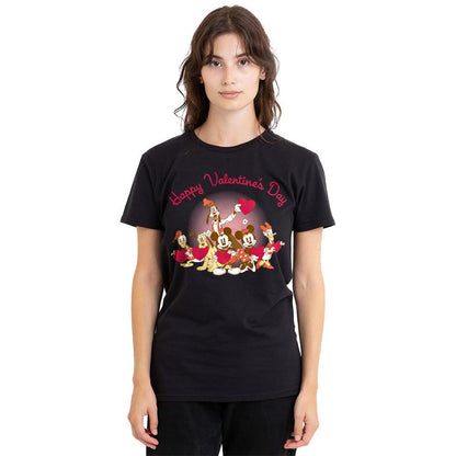 Black - Side - Mickey Mouse Unisex Adult Happy Valentine`s Day T-Shirt