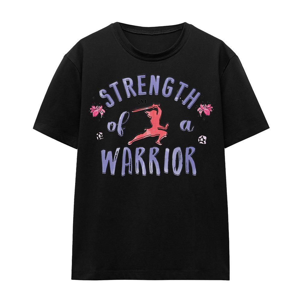 Black - Front - Mulan Unisex Adult Strength Of A Warrior T-Shirt