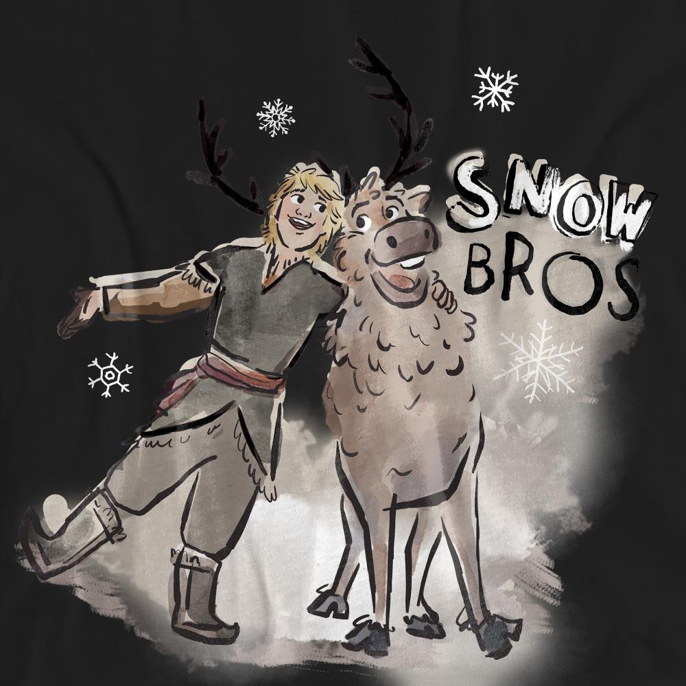 Black - Pack Shot - Frozen Unisex Adult Snow Bros Kristoff Sven T-Shirt