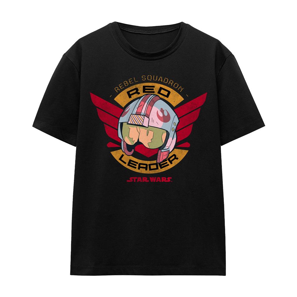 Black - Front - Star Wars Unisex Adult Red Leader T-Shirt