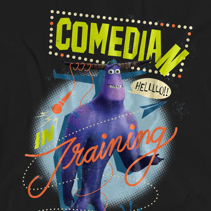 Black - Pack Shot - Monsters at Work Unisex Adult Comedian In Training Tylor T-Shirt