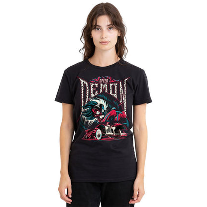 Black - Side - Disney Villains Unisex Adult Speed Demon Cruella De Vil T-Shirt