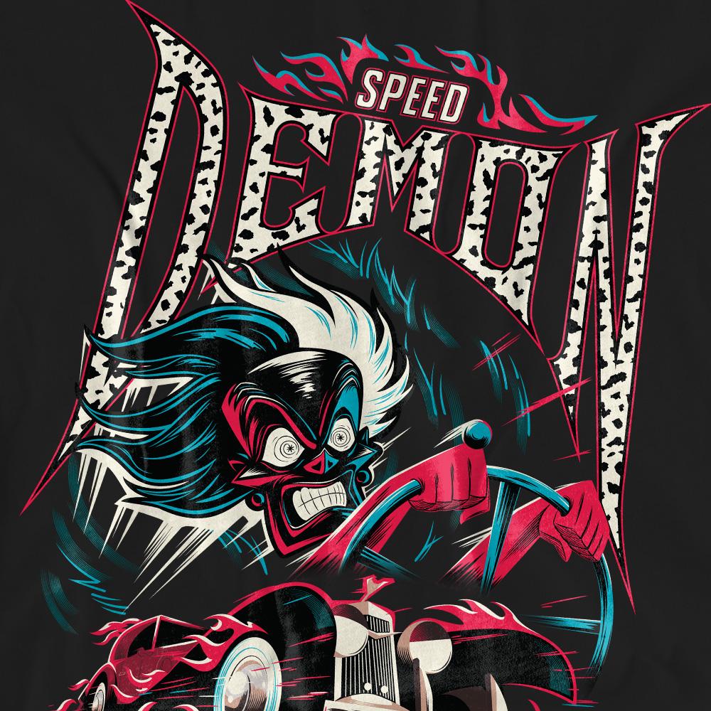 Black - Pack Shot - Disney Villains Unisex Adult Speed Demon Cruella De Vil T-Shirt