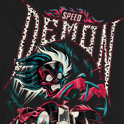 Black - Pack Shot - Disney Villains Unisex Adult Speed Demon Cruella De Vil T-Shirt
