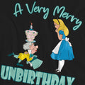 Black - Pack Shot - Alice In Wonderland Unisex Adult Very Merry Unbirthday To Me T-Shirt