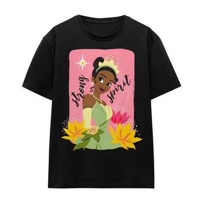 Black - Front - The Princess and the Frog Unisex Adult Strong Spirit Tiana T-Shirt
