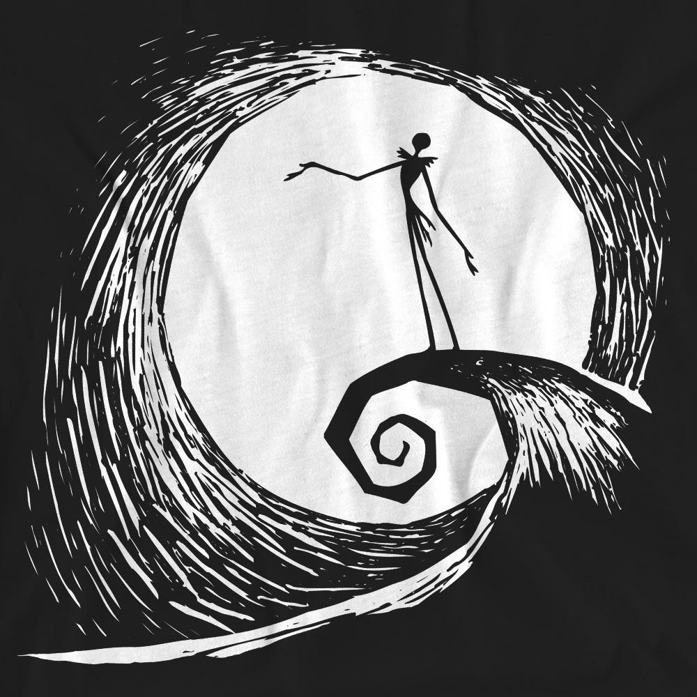 Black - Pack Shot - The Nightmare Before Christmas Unisex Adult Jack Moon Silhouette T-Shirt