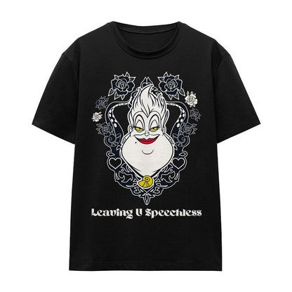Black - Front - Disney Villains Unisex Adult Leaving U Speechless Ursula Valentine`s Day T-Shirt