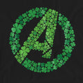 Black - Pack Shot - Avengers Unisex Adult Logo Shamrock St Patricks Day T-Shirt