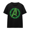 Black - Front - Avengers Unisex Adult Logo Shamrock St Patricks Day T-Shirt
