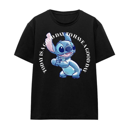 Black - Front - Lilo & Stitch Unisex Adult Good Day T-Shirt
