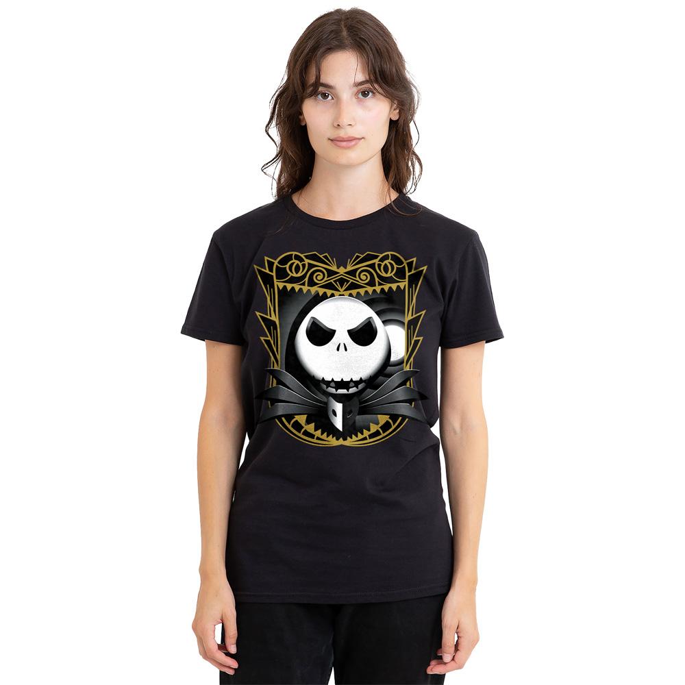 Black - Side - The Nightmare Before Christmas Unisex Adult Jack Skellington Shaded T-Shirt