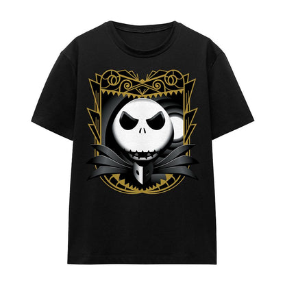 Black - Front - The Nightmare Before Christmas Unisex Adult Jack Skellington Shaded T-Shirt
