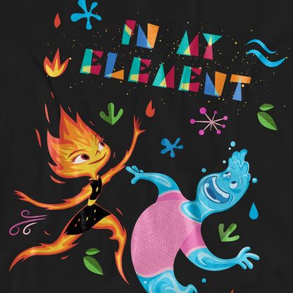Black - Pack Shot - Elemental Unisex Adult In My Element Ember & Wade T-Shirt