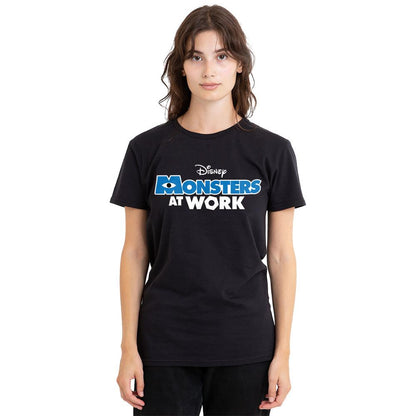 Black - Side - Monsters at Work Unisex Adult Dark Logo T-Shirt