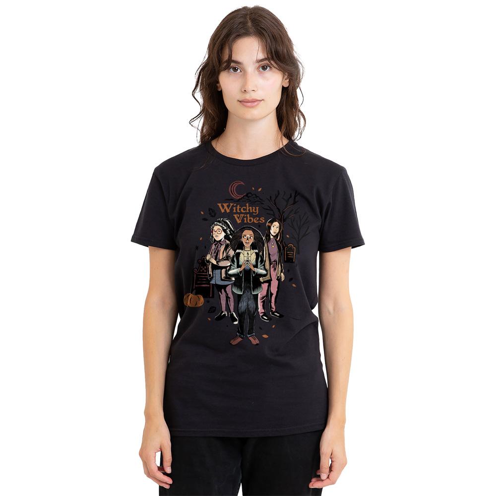 Black - Side - Hocus Pocus 2 Unisex Adult Witchy Vibes Becca Izzy Cassie T-Shirt