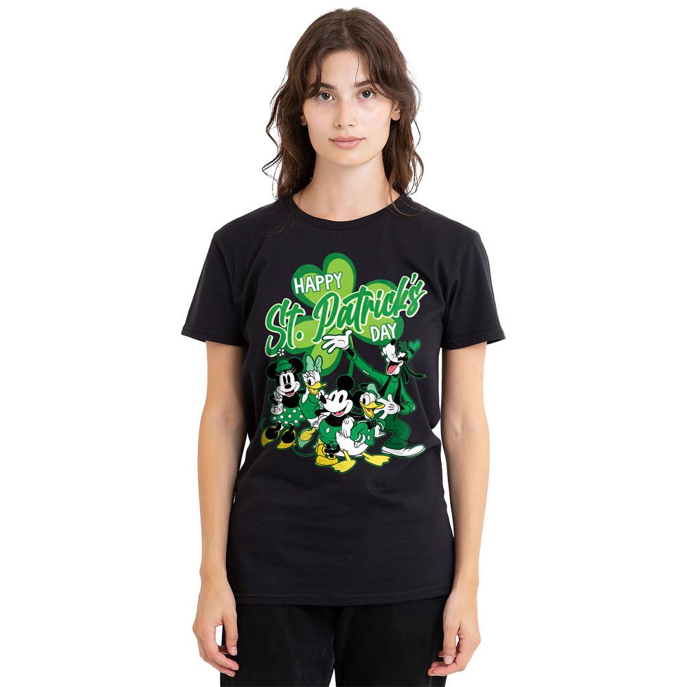 Black - Side - Mickey Mouse Unisex Adult Minnie Goofy Donald St Patricks Day T-Shirt