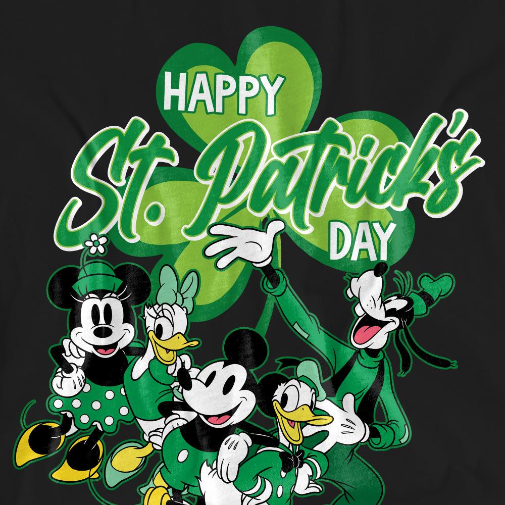 Black - Pack Shot - Mickey Mouse Unisex Adult Minnie Goofy Donald St Patricks Day T-Shirt