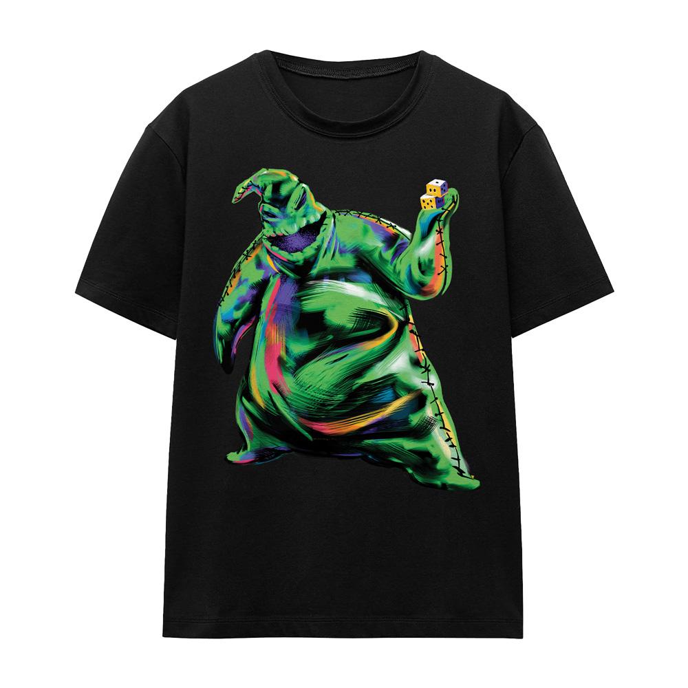 Black - Front - The Nightmare Before Christmas Unisex Adult Oogie Boogie Painted T-Shirt