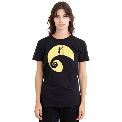 Black - Side - The Nightmare Before Christmas Unisex Adult Jack Sally Circle T-Shirt