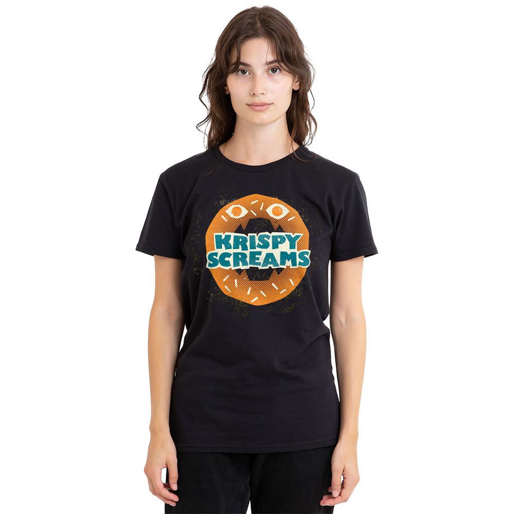 Black - Side - Monsters at Work Unisex Adult Krispy Screams Doughnut T-Shirt