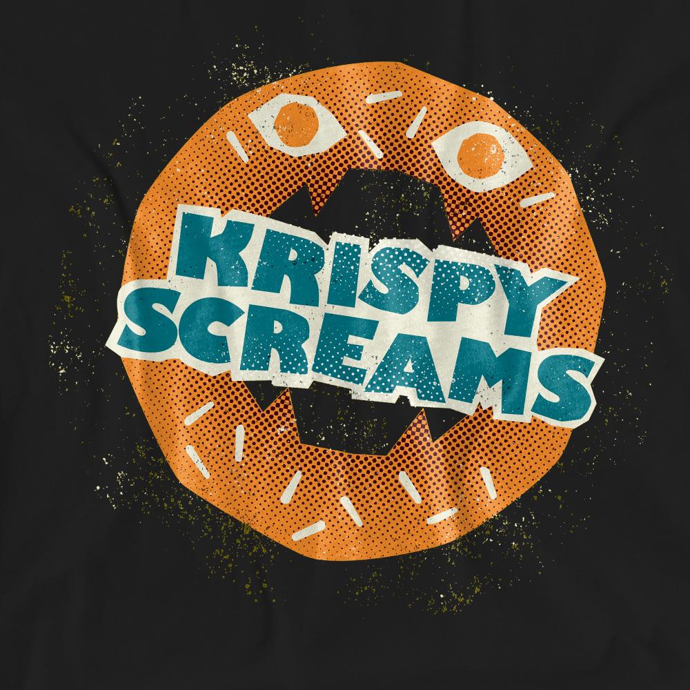 Black - Pack Shot - Monsters at Work Unisex Adult Krispy Screams Doughnut T-Shirt