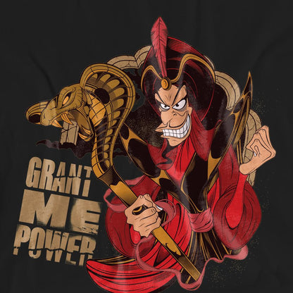 Black - Pack Shot - Disney Villains Unisex Adult Grant Me Power Jafar T-Shirt