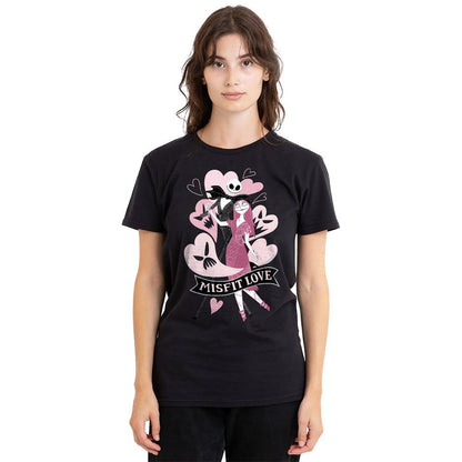 Black - Side - The Nightmare Before Christmas Unisex Adult Misfit Love Valentine`s Day T-Shirt