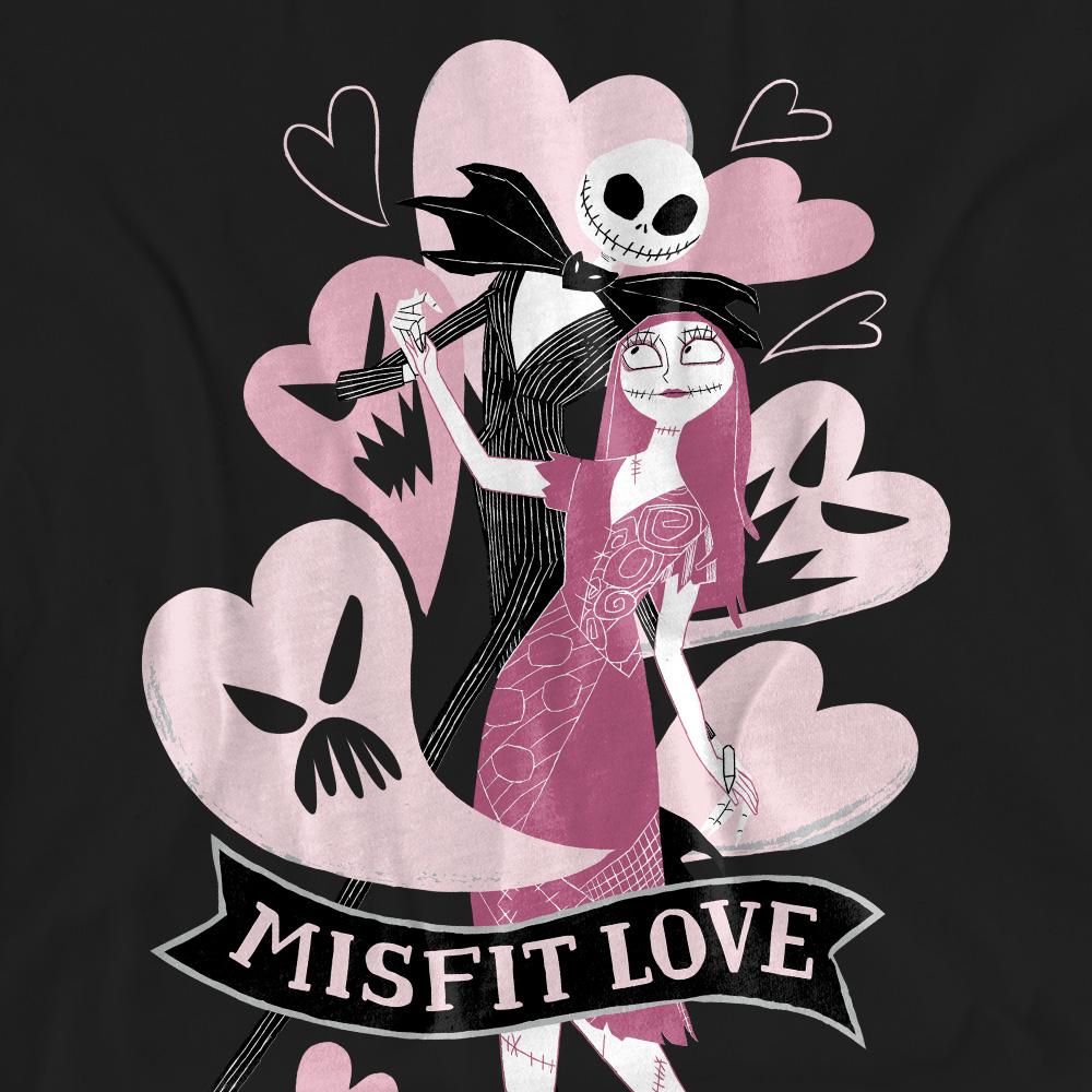 Black - Pack Shot - The Nightmare Before Christmas Unisex Adult Misfit Love Valentine`s Day T-Shirt