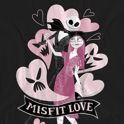 Black - Pack Shot - The Nightmare Before Christmas Unisex Adult Misfit Love Valentine`s Day T-Shirt