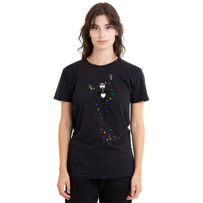 Black - Side - The Nightmare Before Christmas Unisex Adult Jack Fairy Lights T-Shirt