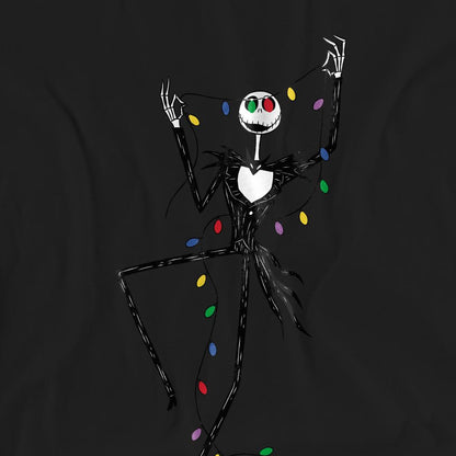 Black - Pack Shot - The Nightmare Before Christmas Unisex Adult Jack Fairy Lights T-Shirt