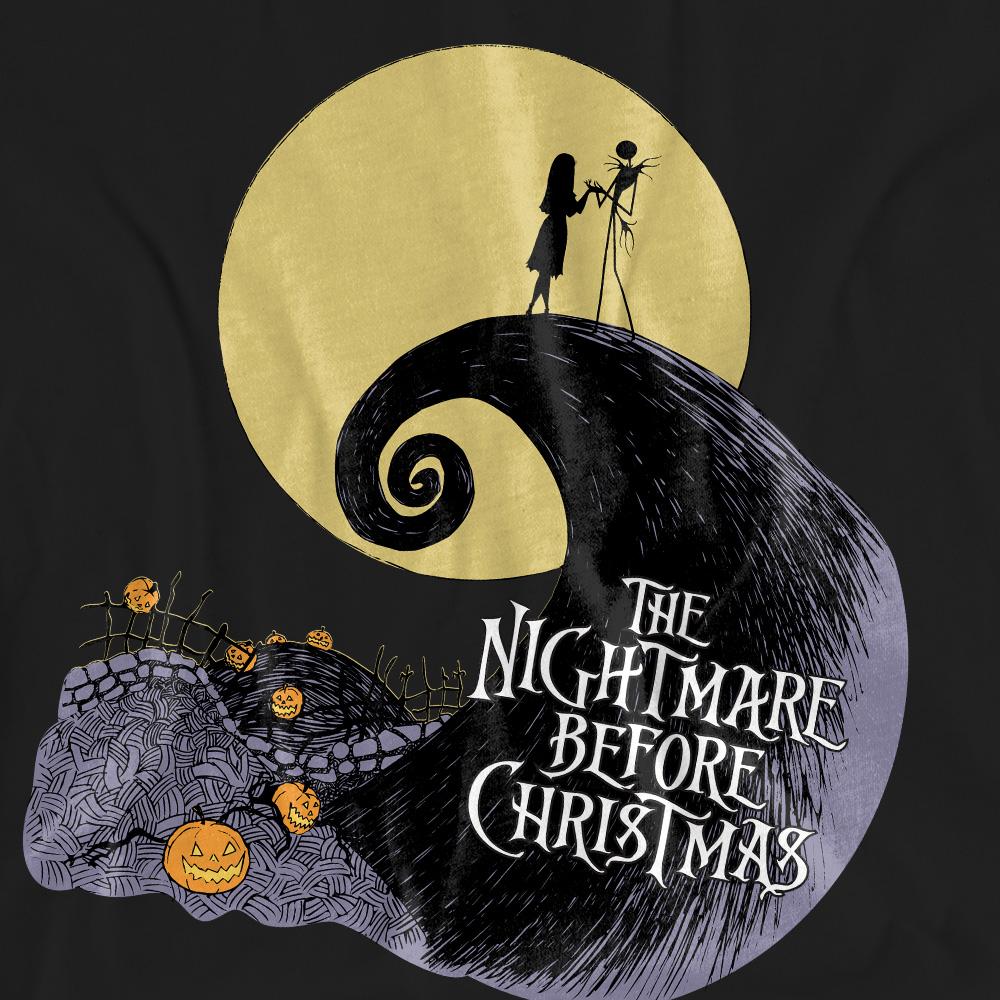 Black - Pack Shot - The Nightmare Before Christmas Unisex Adult Moon Silhouette T-Shirt