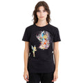 Black - Side - Disney Fairies Unisex Adult Fun Tinker Bell Rosetta Silvermist Floral T-Shirt