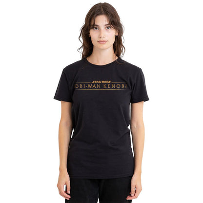 Black - Side - Star Wars Unisex Adult Obi Wan Kenobi Logo T-Shirt