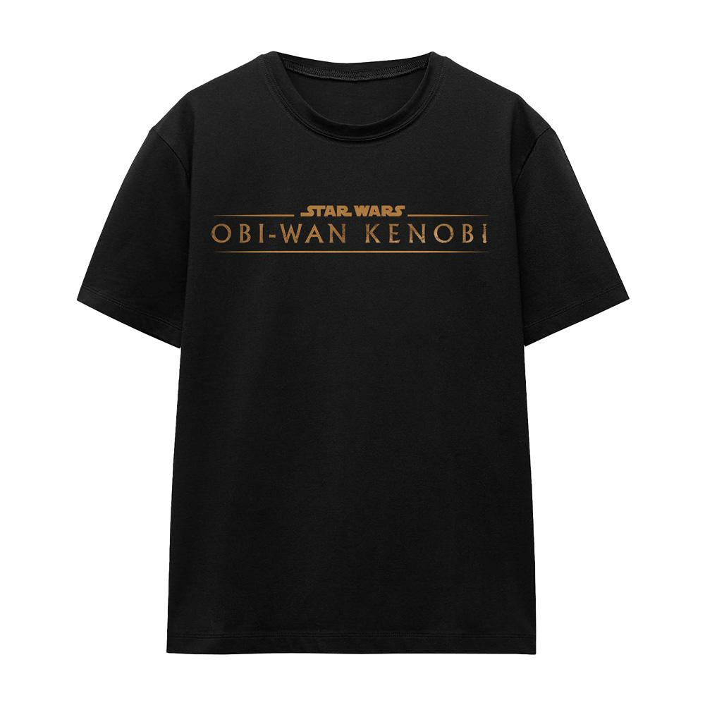 Black - Front - Star Wars Unisex Adult Obi Wan Kenobi Logo T-Shirt