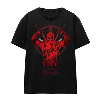Black - Front - Deadpool & Wolverine Unisex Adult Give The People Deadpool T-Shirt