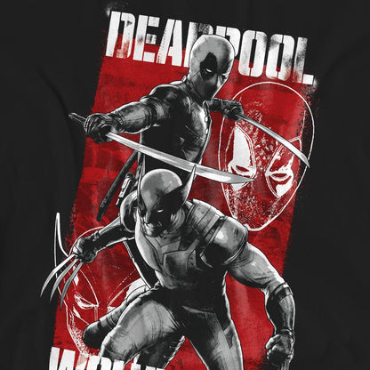 Black - Pack Shot - Deadpool & Wolverine Unisex Adult Fight T-Shirt