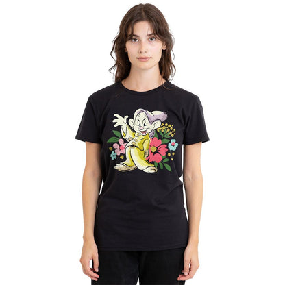 Black - Side - Snow White Unisex Adult Greetings Dopey T-Shirt