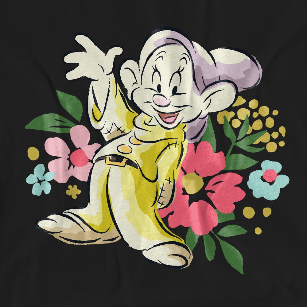 Black - Pack Shot - Snow White Unisex Adult Greetings Dopey T-Shirt