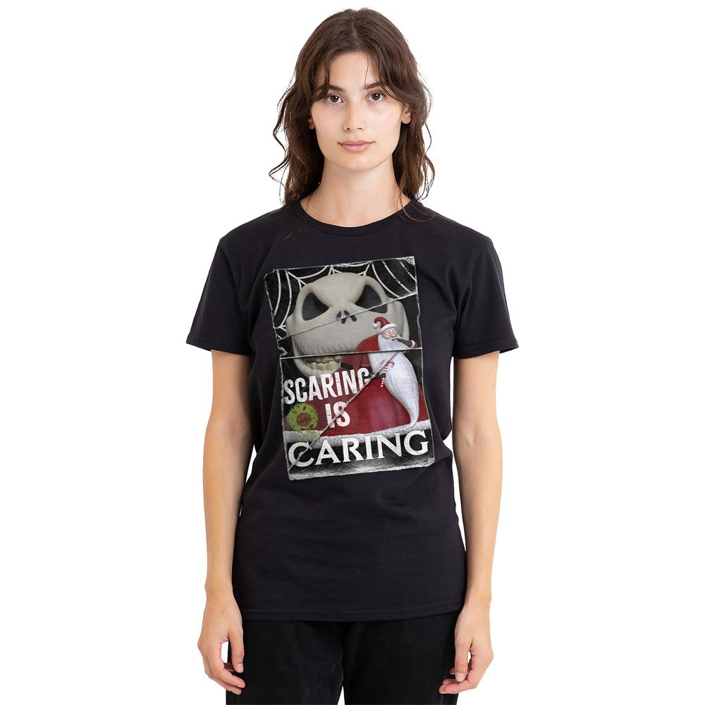 Black - Side - The Nightmare Before Christmas Unisex Adult Scaring Is Caring T-Shirt