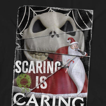 Black - Pack Shot - The Nightmare Before Christmas Unisex Adult Scaring Is Caring T-Shirt